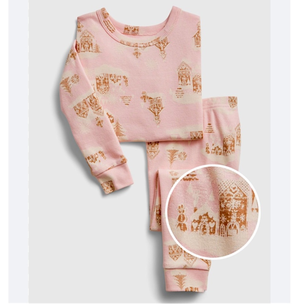 Gap Pink Gingerbread House Pajamas•Size 8